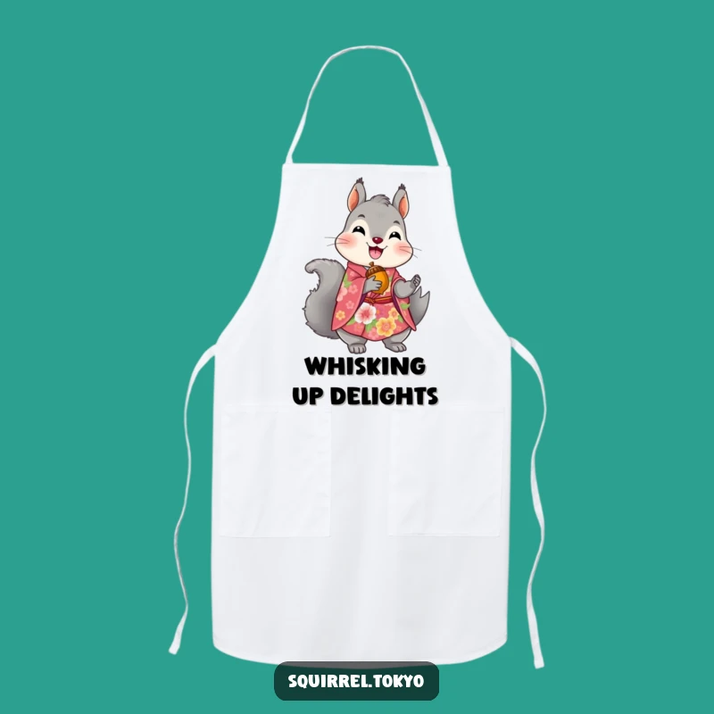 Funny Squirrel Kimono Apron: Kitchen Whimsy, Nature-Inspired Cooking Gift