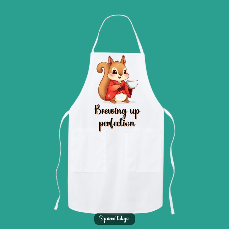 Funny Squirrel Kimono Apron: Tea Master Squirrel, Hilarious Kitchen Funny Gift