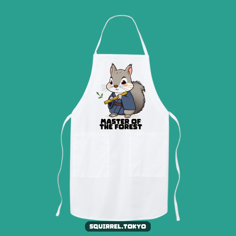 Funny Stoic Squirrel Kimono Apron - Hilarious Kitchen Gift for Chefs