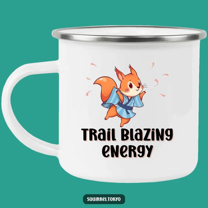 Funny Red Squirrel Dancer Camping Mug: Durable Action Mug, Whimsical Outdoor Gift