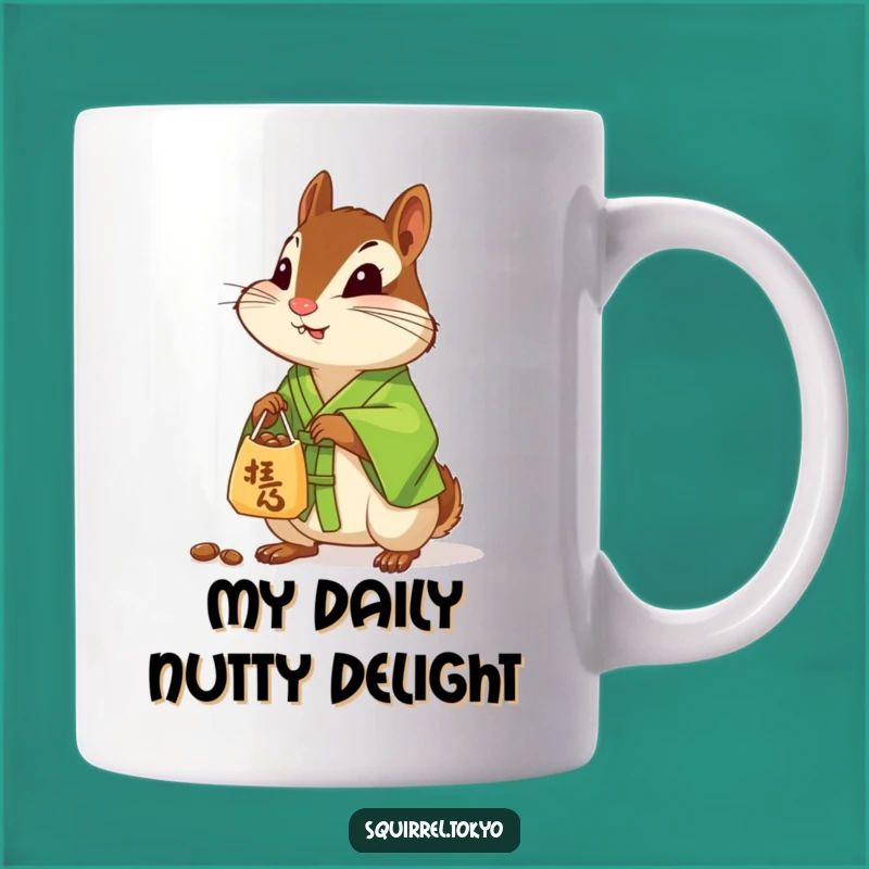 Funny Chipmunk Kimono Mug: Generous Nut Giver, Whimsical Woodland Gift