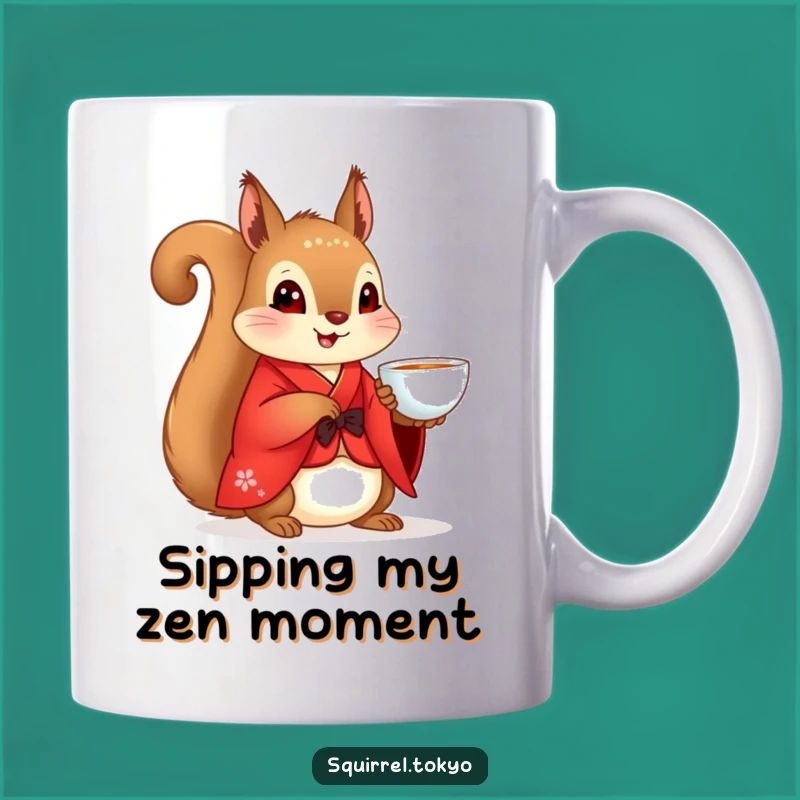 Funny Squirrel Kimono Mug: Peaceful Tea Time, Perfect Funny Gift for Zen Lovers