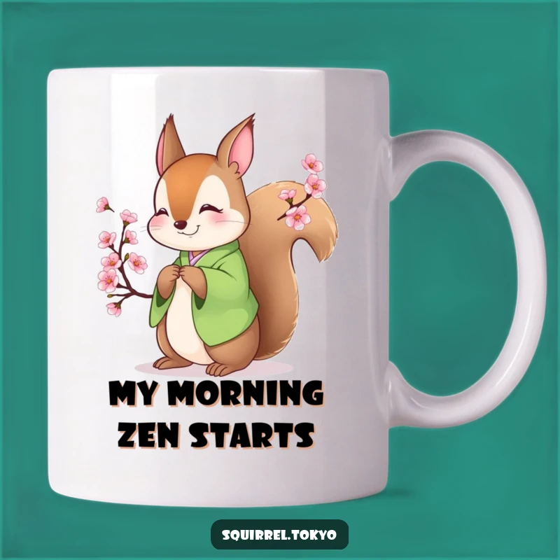 Funny Squirrel Zen Master Mug: Graceful Bowing Squirrel in Kimono, Perfect Funny Gift Spirit