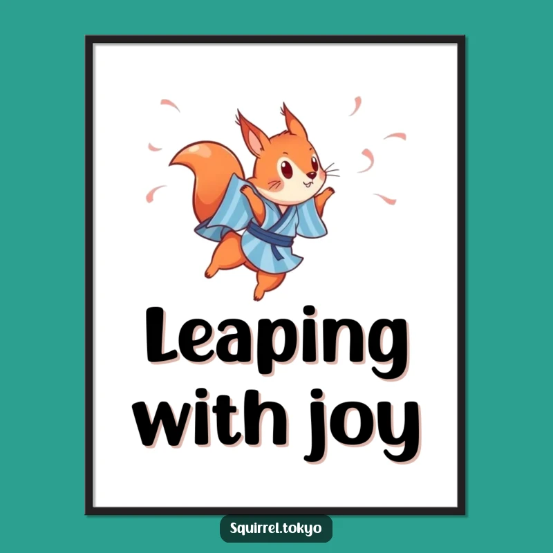 Funny Red Squirrel Dancer Digital Art: Instant Dynamic Download, Whimsical Decor