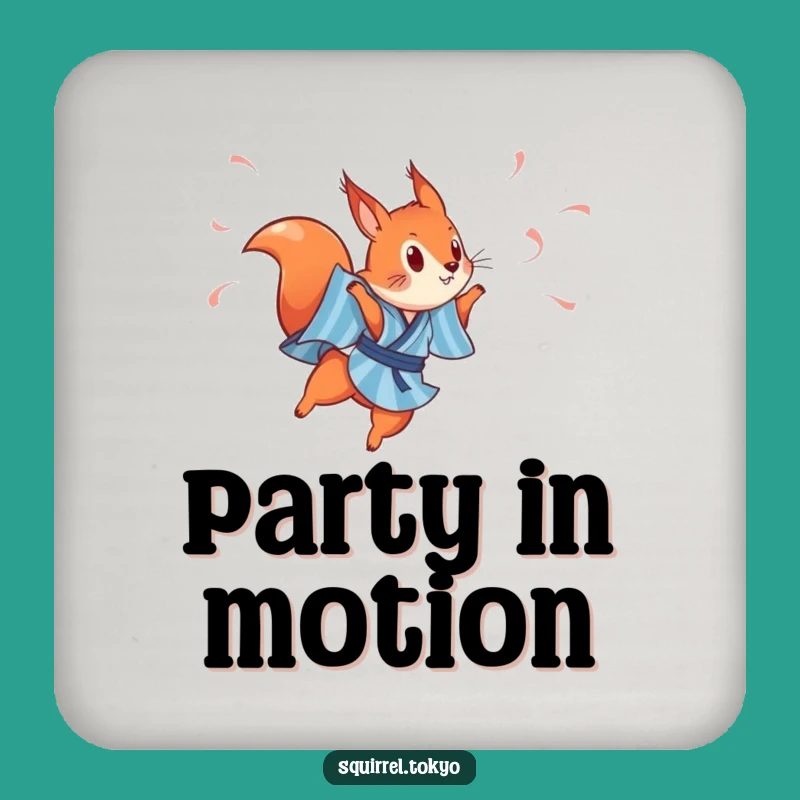 Funny Red Squirrel Dancer Coaster: Protect Surfaces, Whimsical Decor Gift