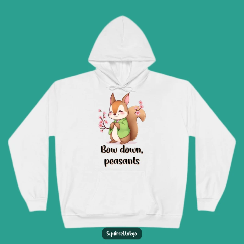 Funny Squirrel Kimono Hoodie: Cozy Bowing Squirrel in Green, Perfect Funny Gift Comfort