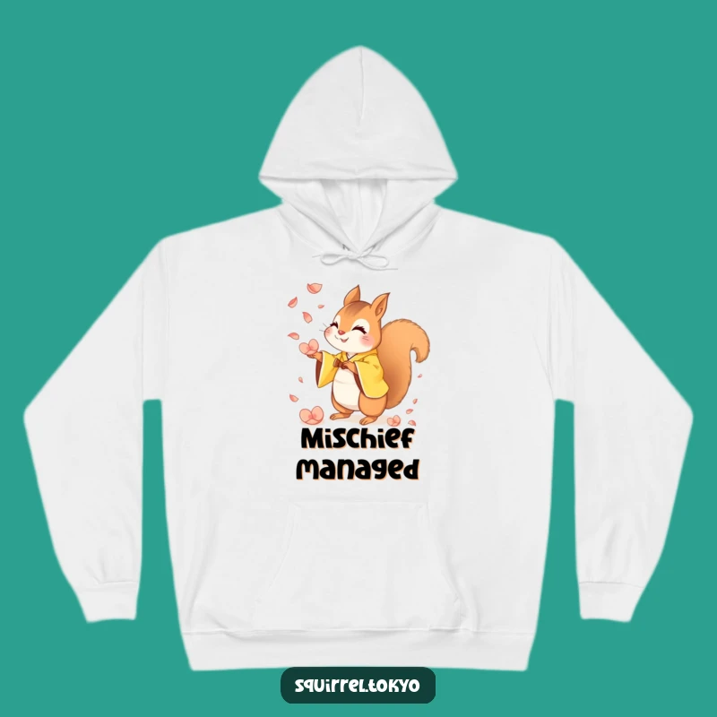 Funny Mischief Squirrel Hoodie: Cozy Yellow Kimono Squirrel, Perfect Funny Gift