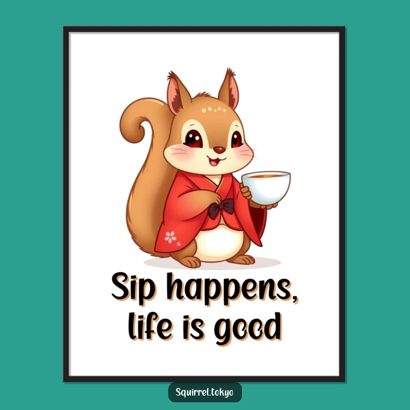 Free Printable Squirrel Kimono Art: Peaceful Zen Downloadable Decor