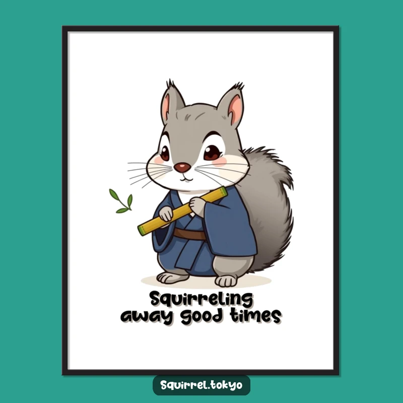 Funny Free Printable Wall Art Squirrel: Flute Musician Downloadable Decor