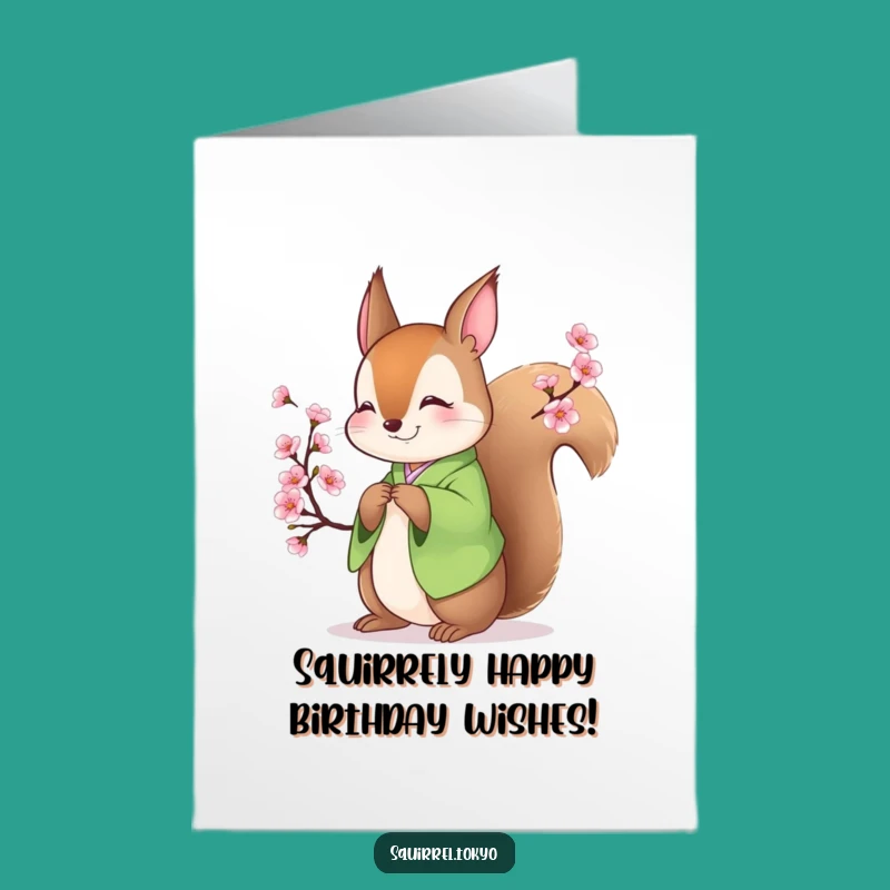 Free Printable Squirrel Birthday Card: Funny Kimono Squirrel Gift for Him Her
