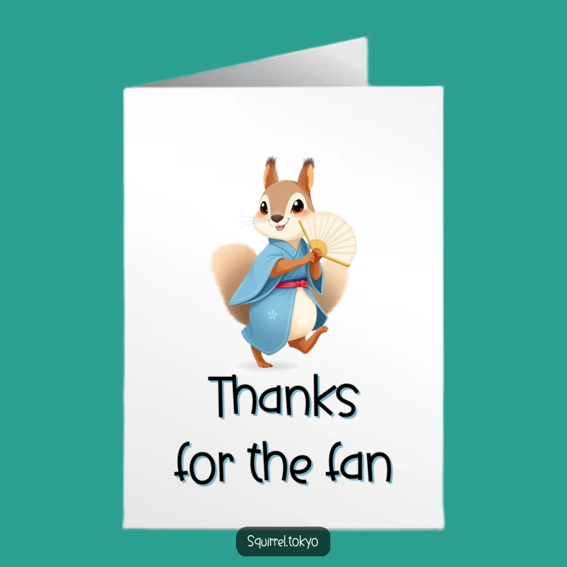Free Printable Squirrel Fan Thank You Card: Cheerful Thanks Downloadable
