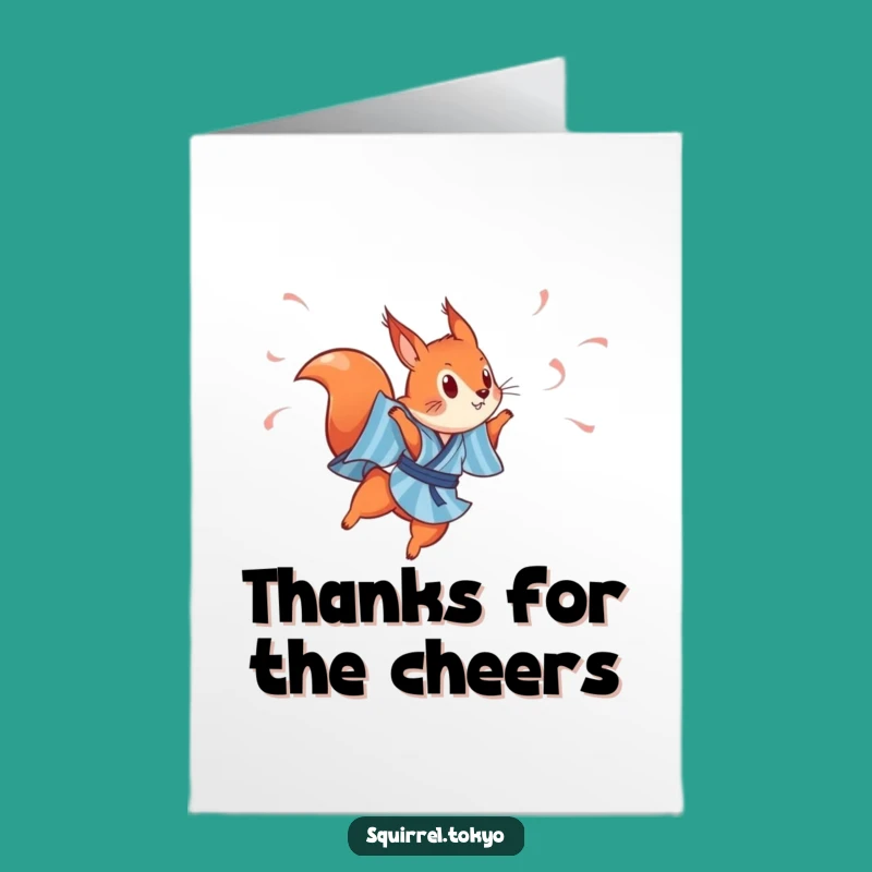 Free Printable Thank You Card: Leaping Squirrel Sends Thanks with Flair!