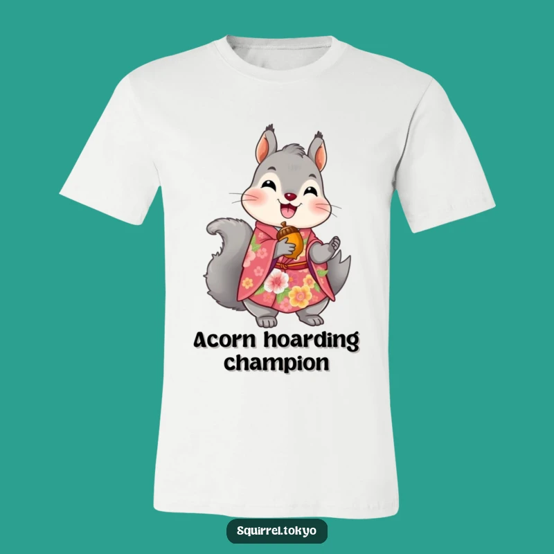 Funny Squirrel Kimono T-Shirt: Adorable Animal Tee, Whimsical Floral Gift