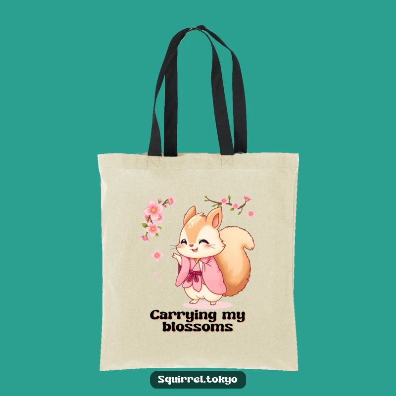 Funny Squirrel Kimono Tote Bag: Joyful Spinning Squirrel, Chic Funny Gift Accessory