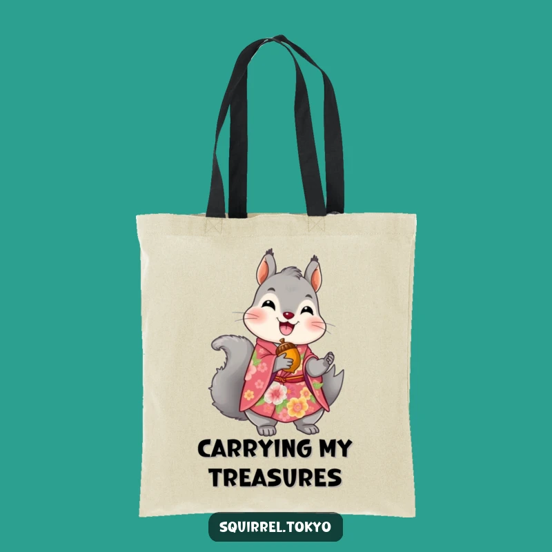 Funny Squirrel Kimono Tote Bag: Stylish Accessory, Whimsical Nature Shopping Bag