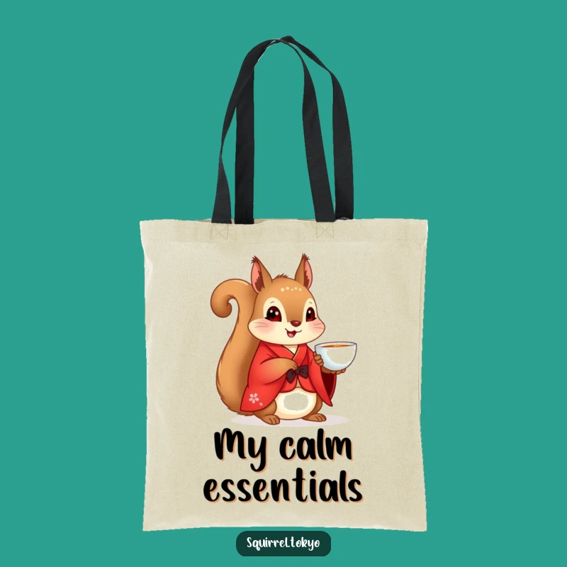 Funny Squirrel Kimono Tote Bag: Tea Time Companion, Practical Funny Gift